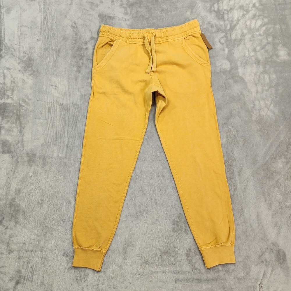 NEW Lane Seven Pants Mens L Yellow French Terry Jogger‎ Sweatpants Vintage Wash